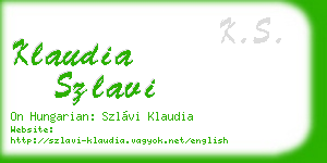 klaudia szlavi business card